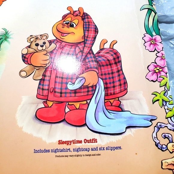 Teddy Ruxpin Grubby Sleepy Time Outfit 1987 Pajama and Slippers Vintage - Picture 6 of 11